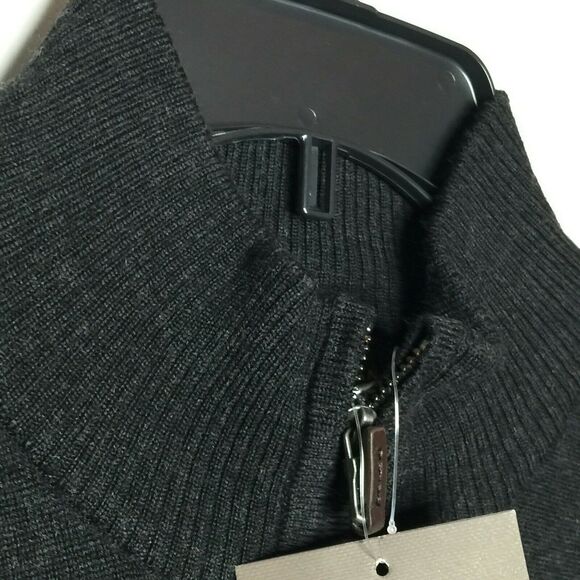 Thomas Dean Pullover Sweater 1/4 Zip Long Sleeves Stand-Up Collar Black Small - Picture 6 of 8